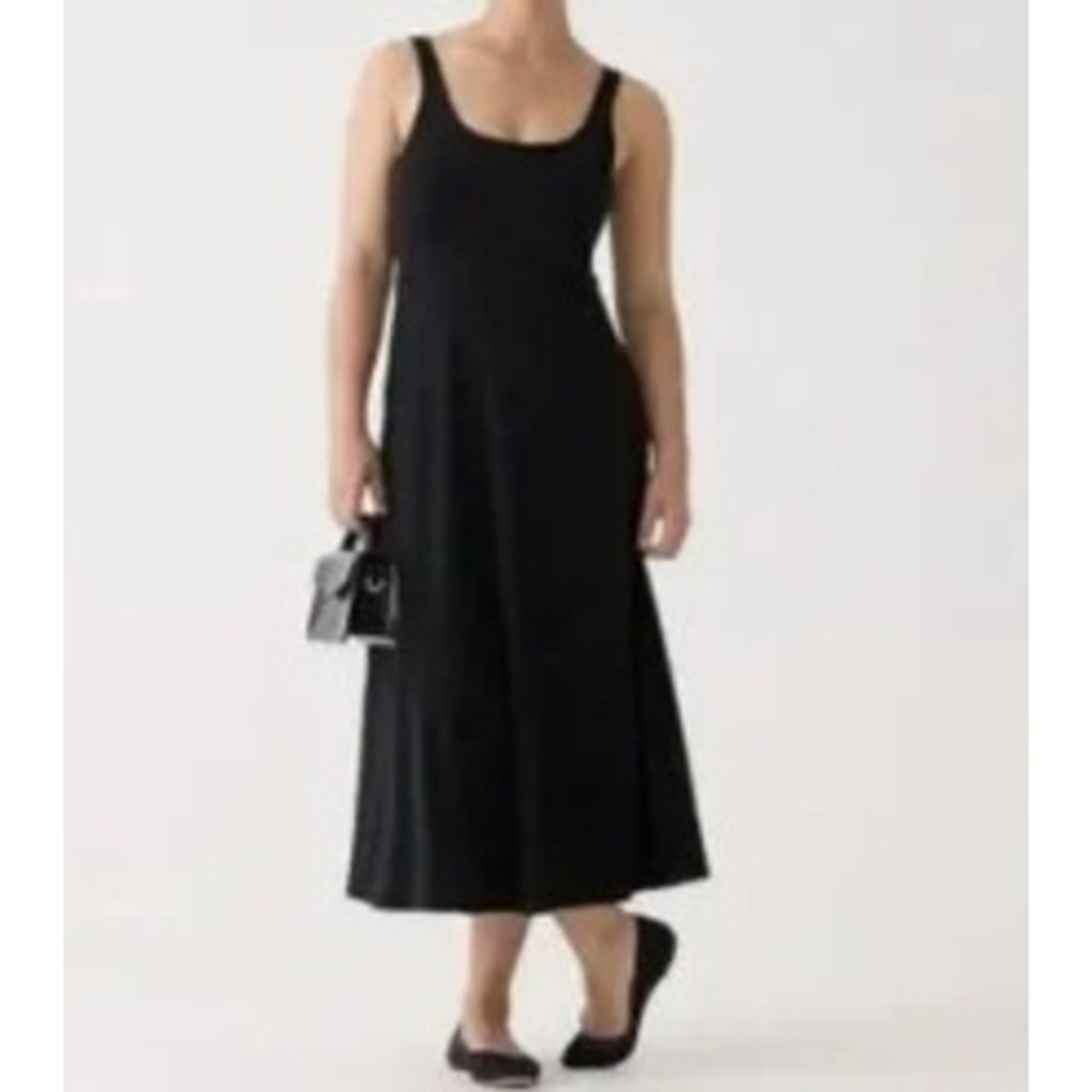 J.Crew Black Scoop Neck Sleeveless Maxi Dress BS814 Women XS FA24 Fit and Flare‎